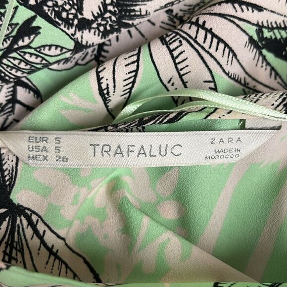 ZARA Trafaluc Green Mint Floral, Casual Sleeveless Mini Dress, Size Small - Picture 4 of 7